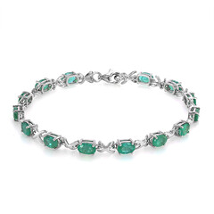 Bracciale in argento con Smeraldo Zambia