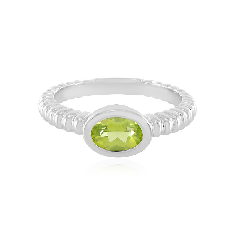 Buy American Natural Arizona Peridot 3 Stone Ring In Vermeil YG Over Sterling Silver 1.15 Ctw At - Foto 10