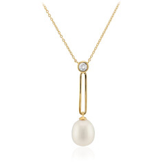 Collana in argento con Perla d'Acqua Dolce Bianca