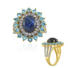 Anello in argento con Zaffiro Stellato Blu