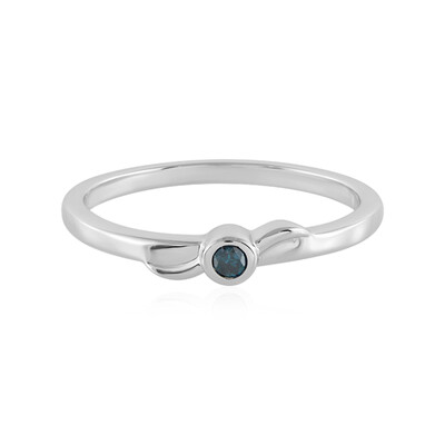 Anello in argento con Diamante Blu I3