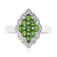 Anello in argento con Diopside Russo