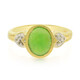 Anello placcato in oro con Crisoprasio Imperiale