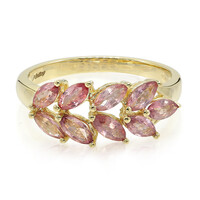 Anello in oro con Zaffiro Padparadscha (non riscaldato)