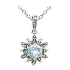 Collana in argento con Topazio Blu Cielo