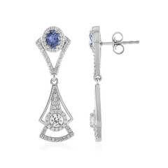 Orecchini in argento con Zaffiro Ceylon Blu (non riscaldato)