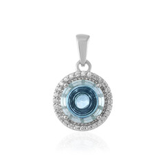 Ciondolo in argento con Topazio Blu Cielo