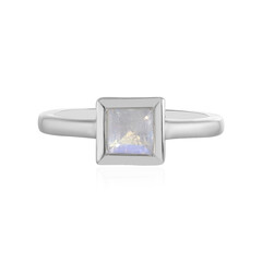 Anello in argento con Pietra di Luna Arcobaleno