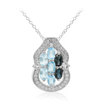 Collana in argento con Topazio Blu Londra