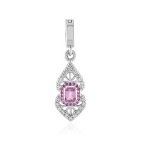 Ciondolo in argento con Zaffiro Ceylon Rosa (non riscaldato)
