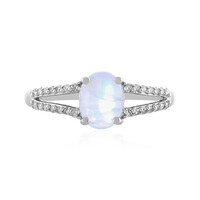 Anello in argento con Pietra di Luna Arcobaleno