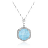Collana in argento con Quarzo blu pastello