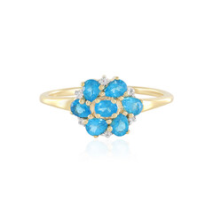 Anello in argento con Apatite Blu Neon