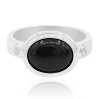 Anello in argento con Giadeite Nera
