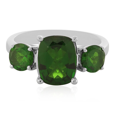 Anello in argento con Diopside Russo