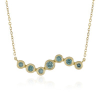 Collana in oro con Diamante blu cielo VS1