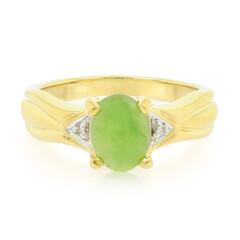 Anello placcato in oro con Crisoprasio Imperiale