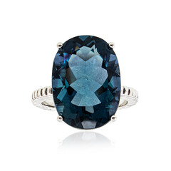 Anello in argento con Fluorite Blu Caraibico