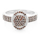 Anello placcato in platino con Diamante Fancy