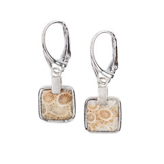 Orecchini in argento con Corallo Pietrificato