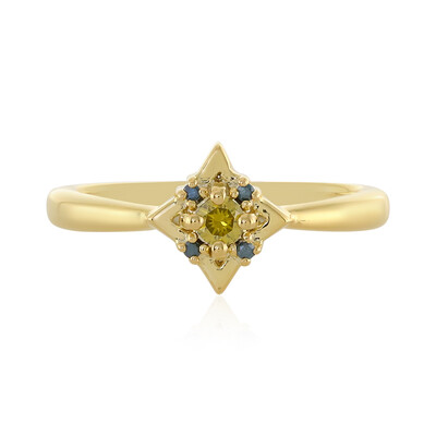 Anello in argento con Diamante Giallo I3