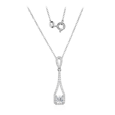 Collana in argento con Topazio Bianco