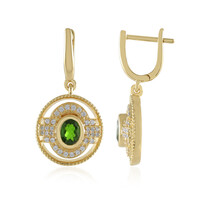 Orecchini in argento con Diopside Russo