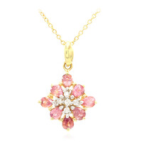 Collana in oro con Zaffiro Padparadscha (non riscaldato) (AMAYANI)