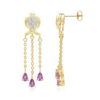 Orecchini in oro con Zaffiro Ceylon Porpora (non riscaldato) (AMAYANI)