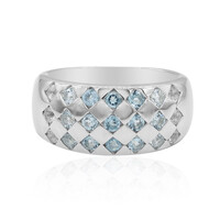 Anello in argento con Topazio Blu Svizzero