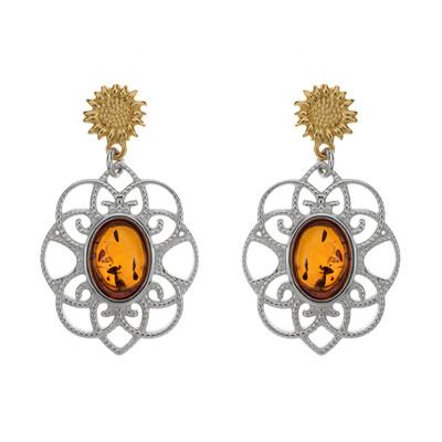 Orecchini in argento con Ambra Baltica (dagen)