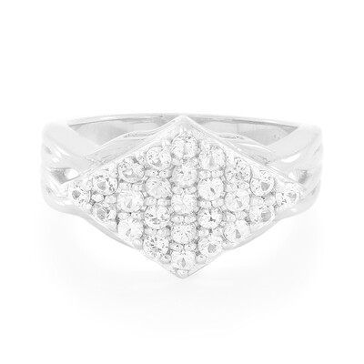 Anello in argento con Zaffiro Bianco