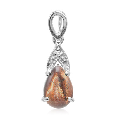 Ciondolo in argento con Occhio di Tigre Rosso