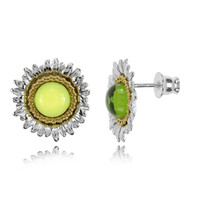 Orecchini in argento con Ambra Verde Colombiana
