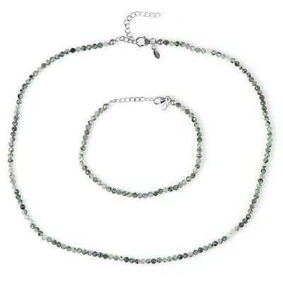 Parure in argento con Quarzo Rutilato Verde