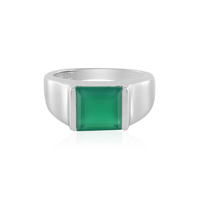 Anello in argento con Onice Verde