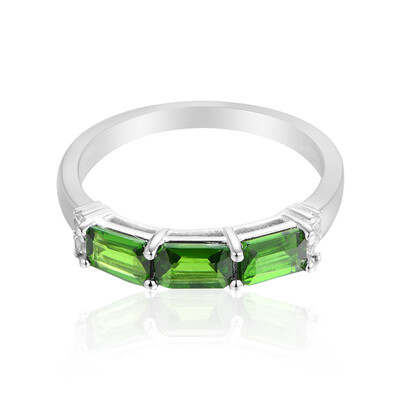 Anello in argento con Diopside Russo