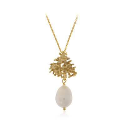 Collana in argento con Perla d'Acqua Dolce Bianca (Joias do Paraíso)