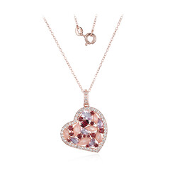 Collana in argento con Quarzo Rosa