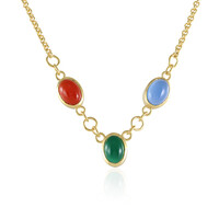 Collana in ottone con Calcedonio Blu (Juwelo Style)