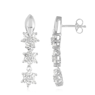Orecchini in argento con Topazio Bianco