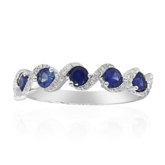 Anello in oro con Zaffiro Ceylon Blu