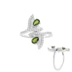 Anello in argento con Diopside Russo