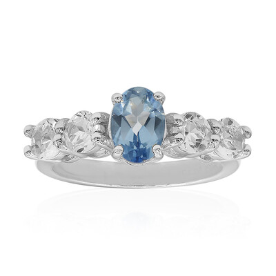 Anello in argento con Topazio Mistico Azzurro