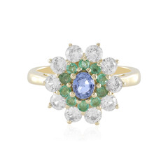 Anello in oro con Zaffiro Ceylon Blu (non riscaldato) (Adela Gold)