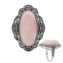 Anello in argento con Opale Rosa