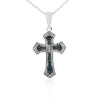 Collana in argento con Diamante Blu I3
