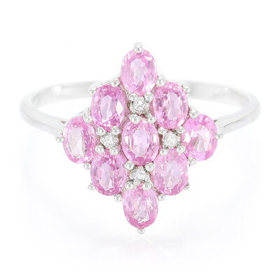 Anello in argento con Zaffiro Ceylon Rosa
