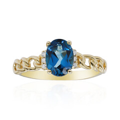 Anello in oro con Topazio Blu Londra