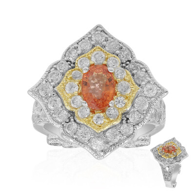 Anello in argento con Zaffiro Padparadscha (Dallas Prince Designs)